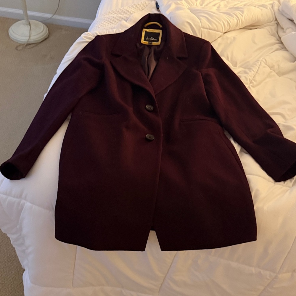 Sam Edelman Women's Wool Blend Coat in Deep Burgundy